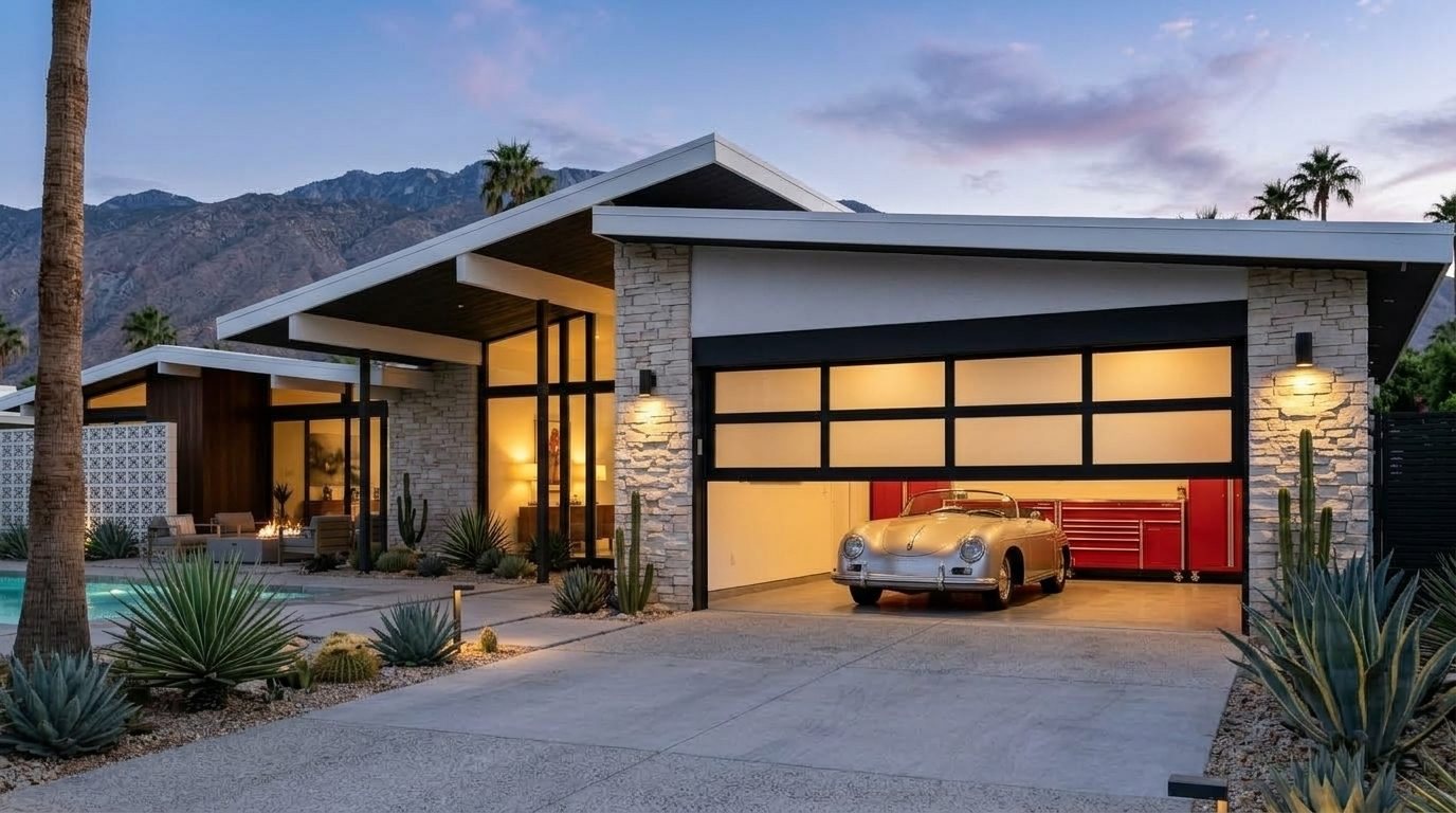 Isabella Smart Garage Door Overhead Garage Door Gliding Open in Eastlake, WA